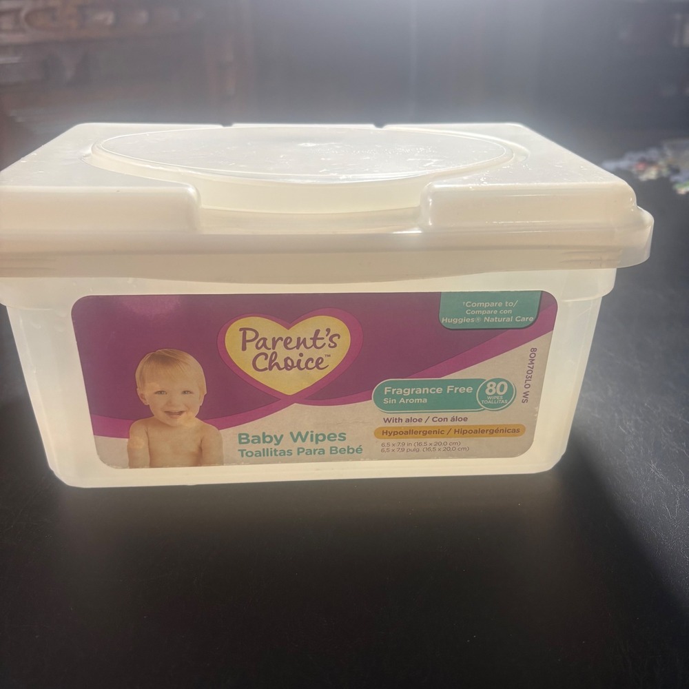 Parents Choice Baby Wipes Plastic Case Reusable White Tub Container Holder EMPTY